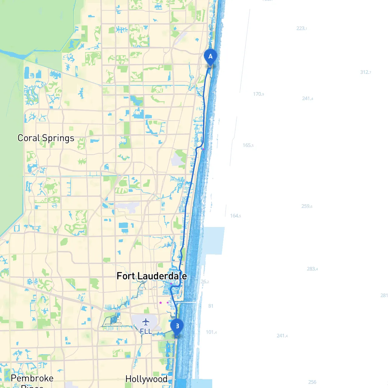 Boca Raton to Dania Beach