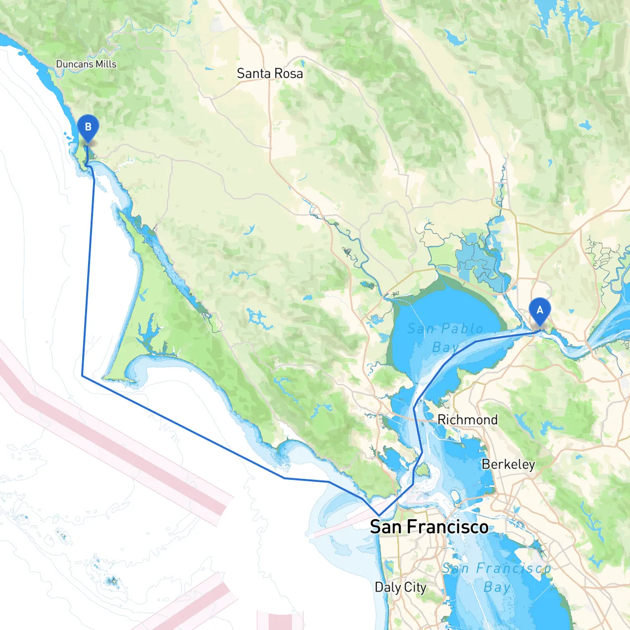 Vallejo to Bodega Bay