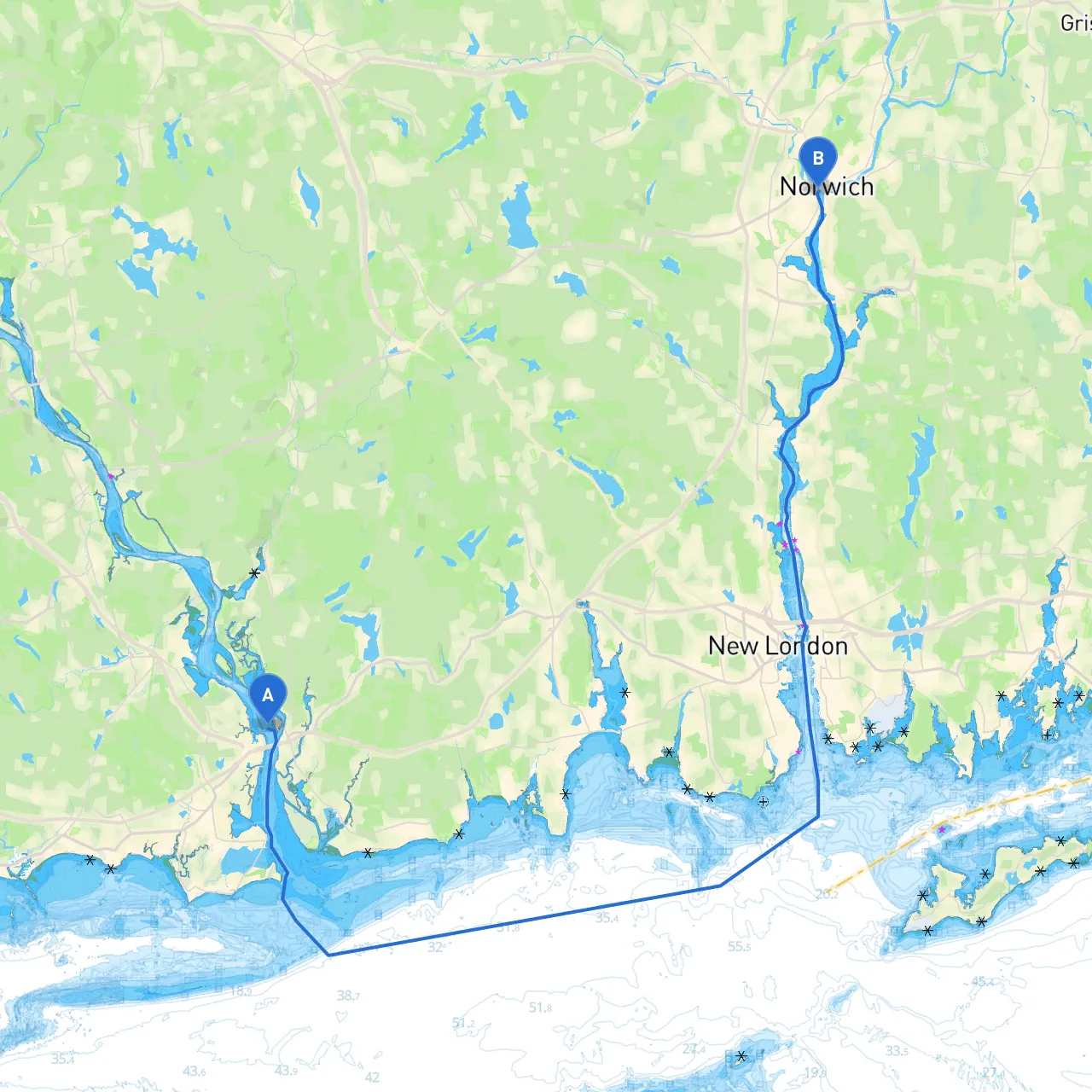 Old Saybrook to Norwich