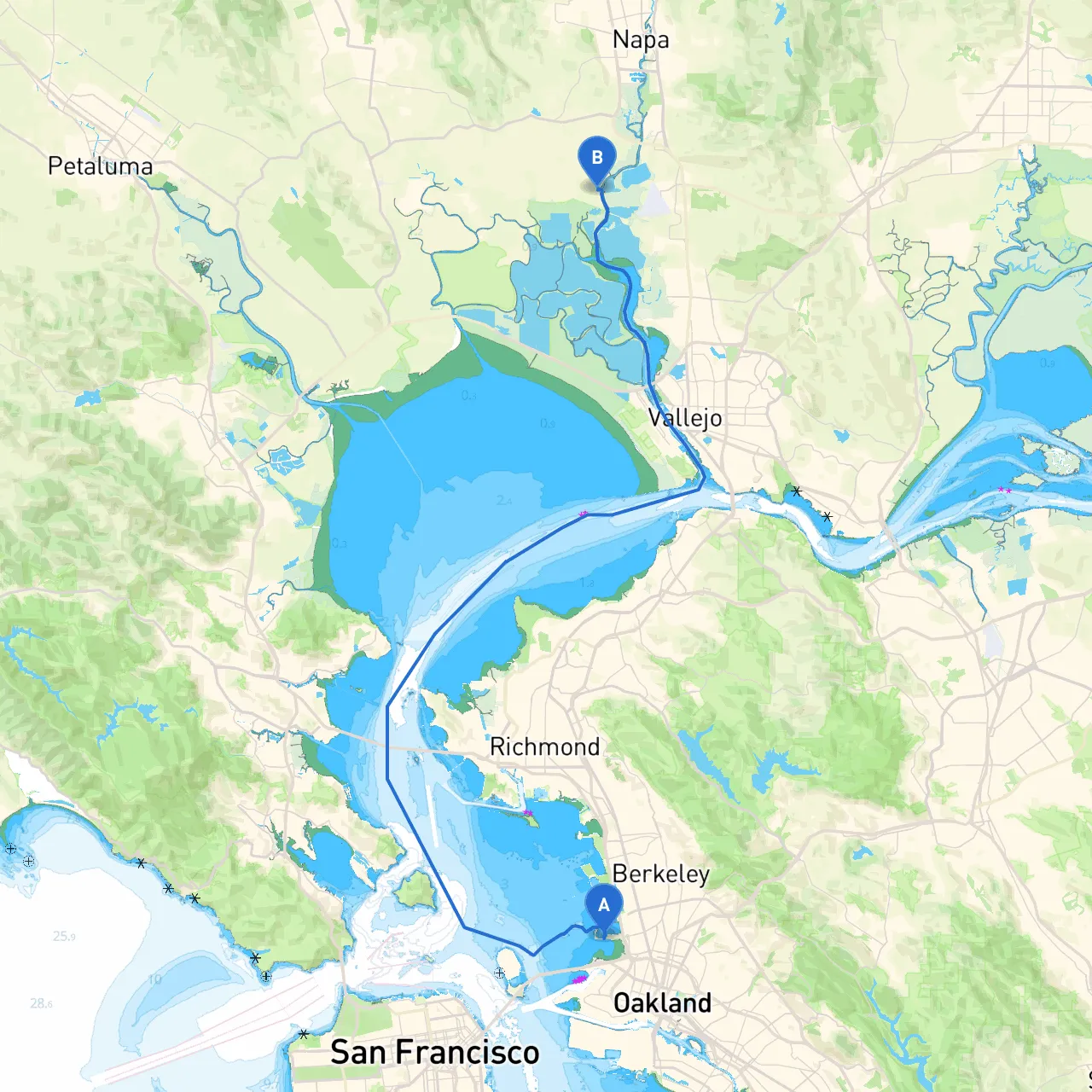 Emeryville to Napa