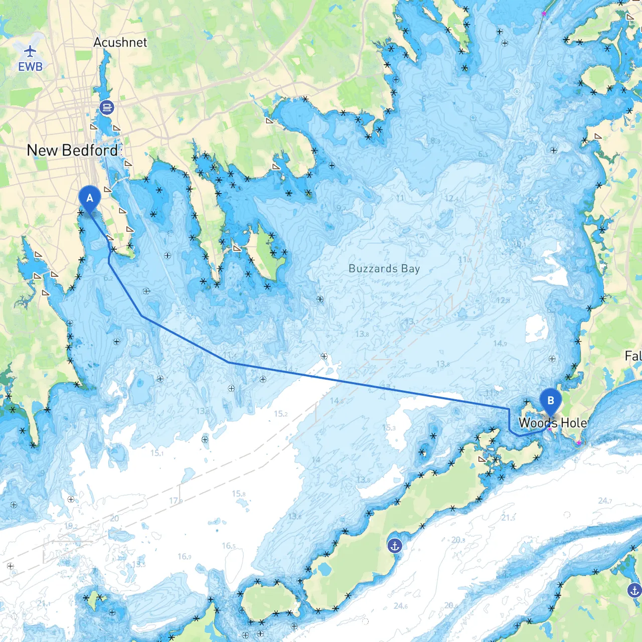New Bedford to Woods Hole