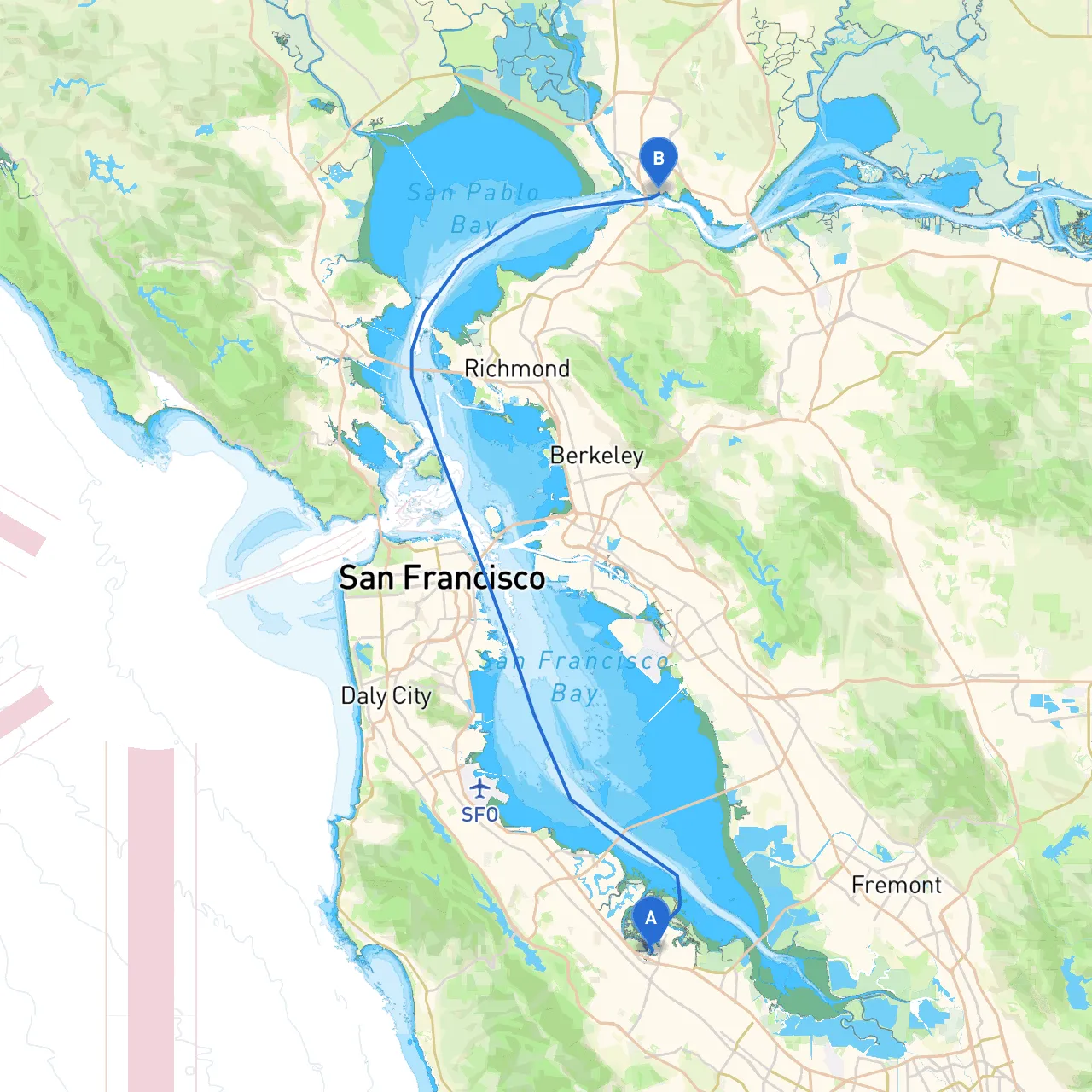 Redwood City to Vallejo