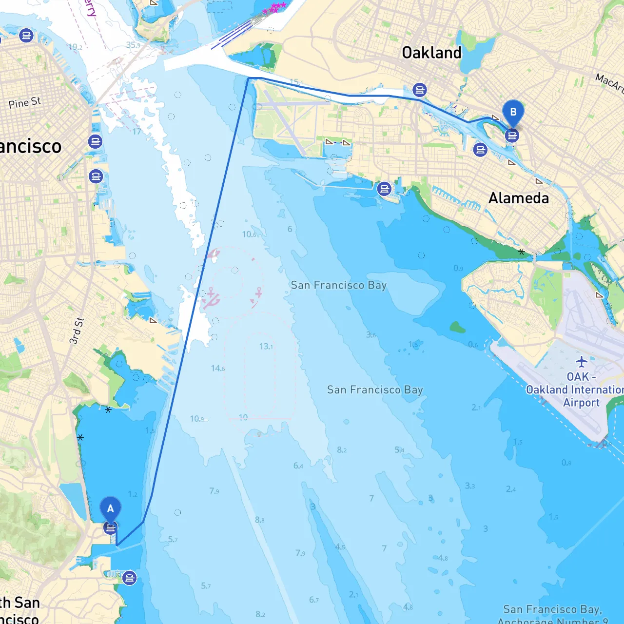 Brisbane to Oakland