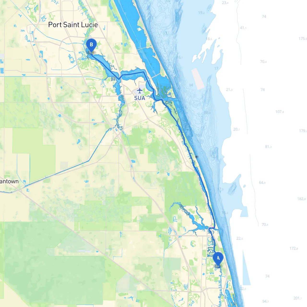 Palm Beach Gardens to Port St. Lucie