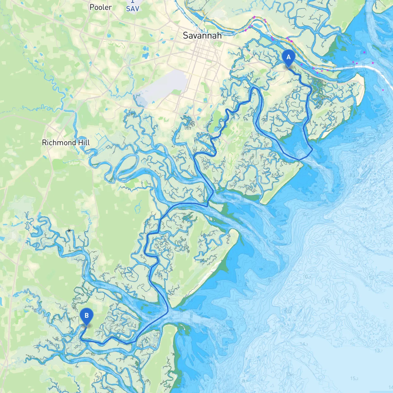 Savannah to Midway