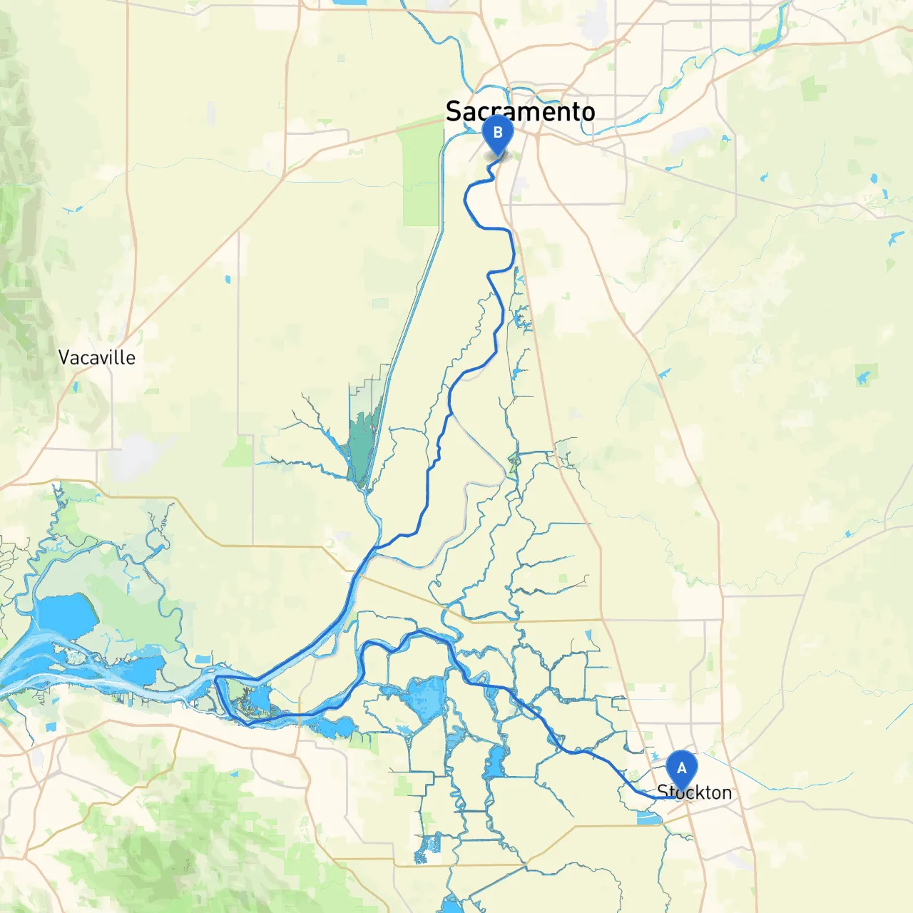 Stockton to West Sacramento