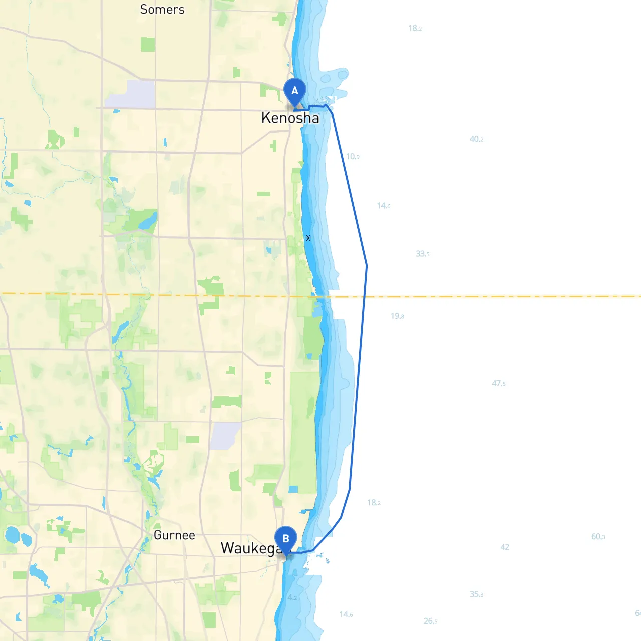 Kenosha to Waukegan