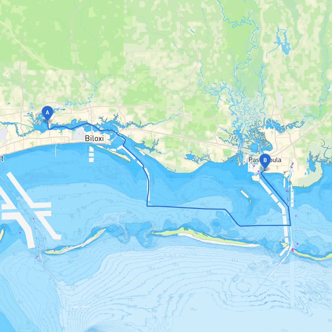 Biloxi to Pascagoula