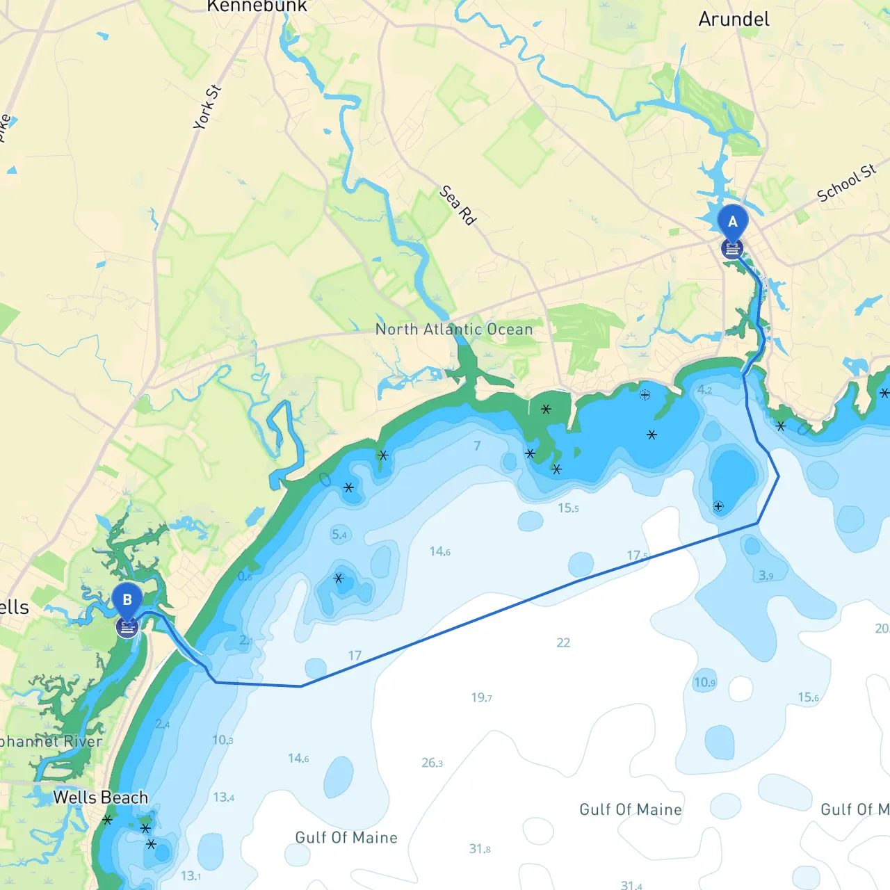 Kennebunk to Wells