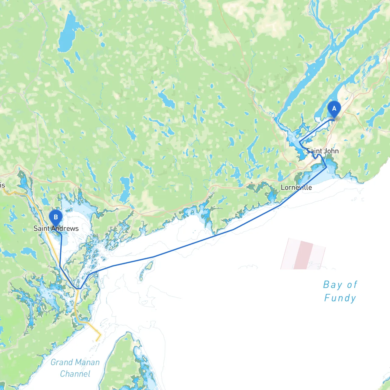 Saint John to Saint Andrews