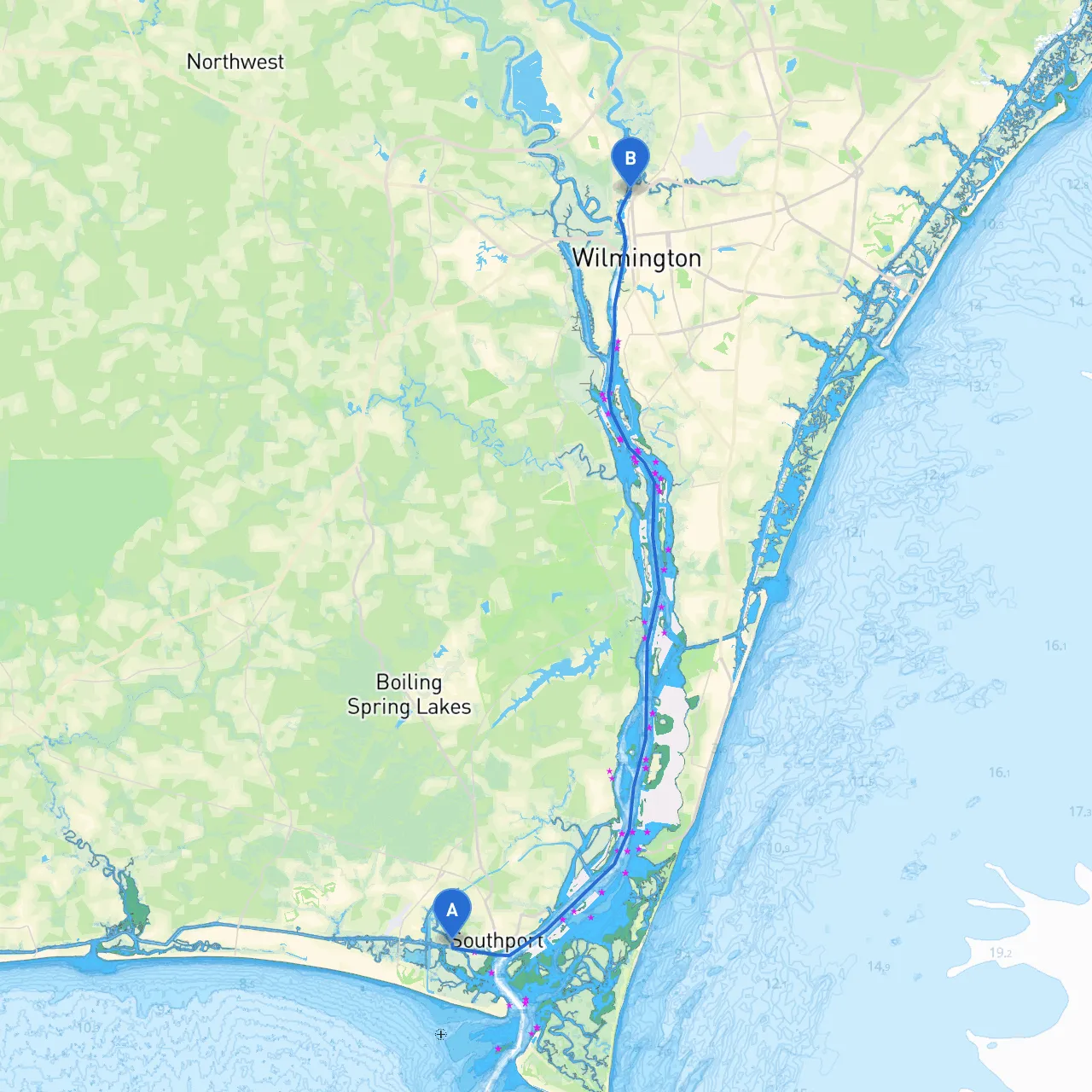Southport to Wilmington