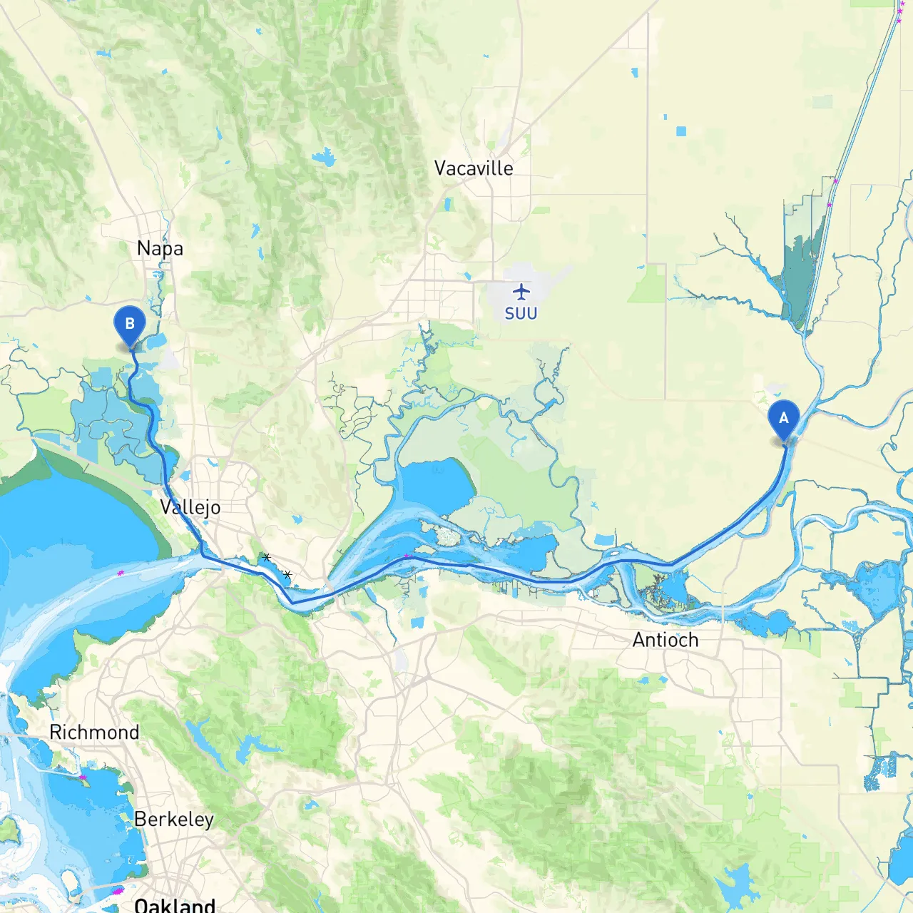Rio Vista to Napa