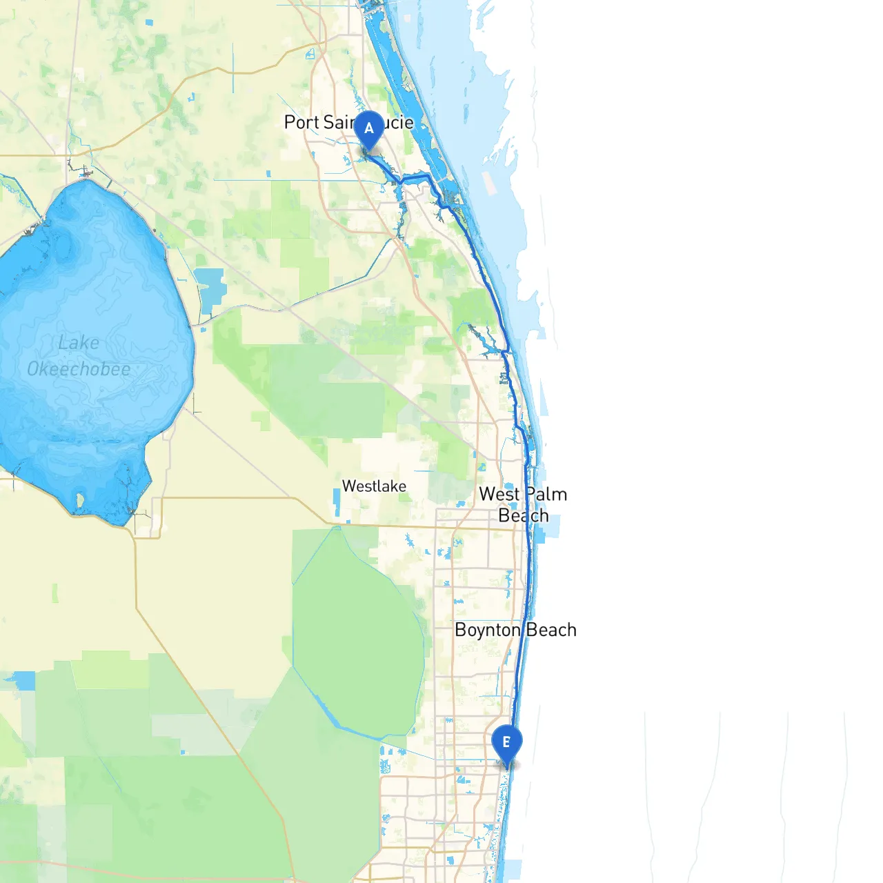 Port St. Lucie to Deerfield Beach