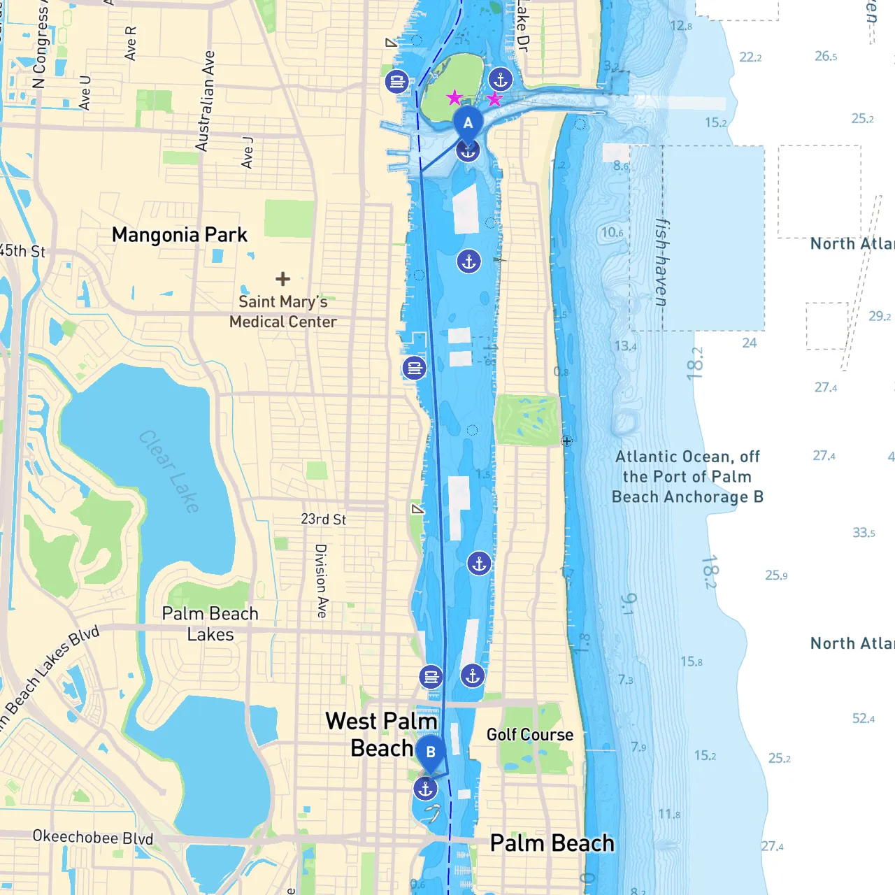 Palm Beach to West Palm Beach