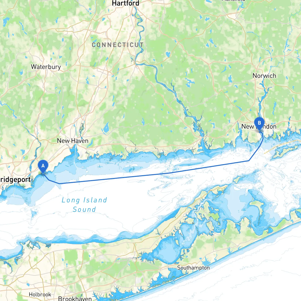 Milford to New London