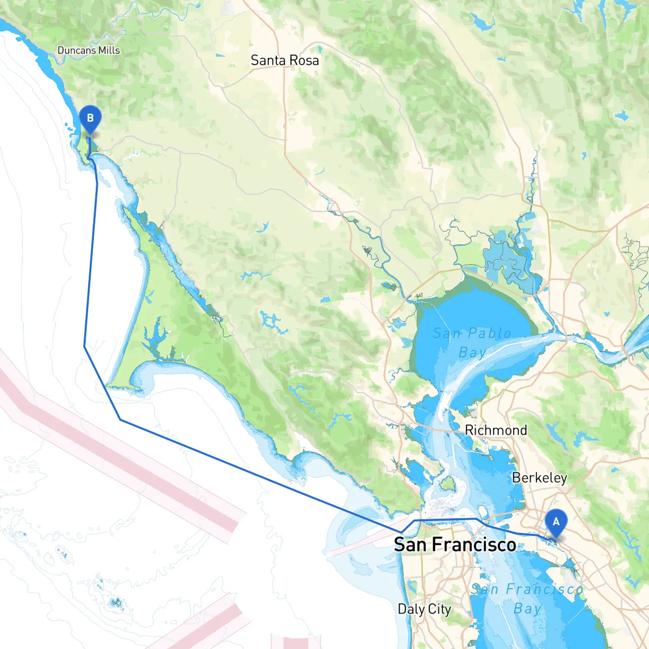 Oakland to Bodega Bay