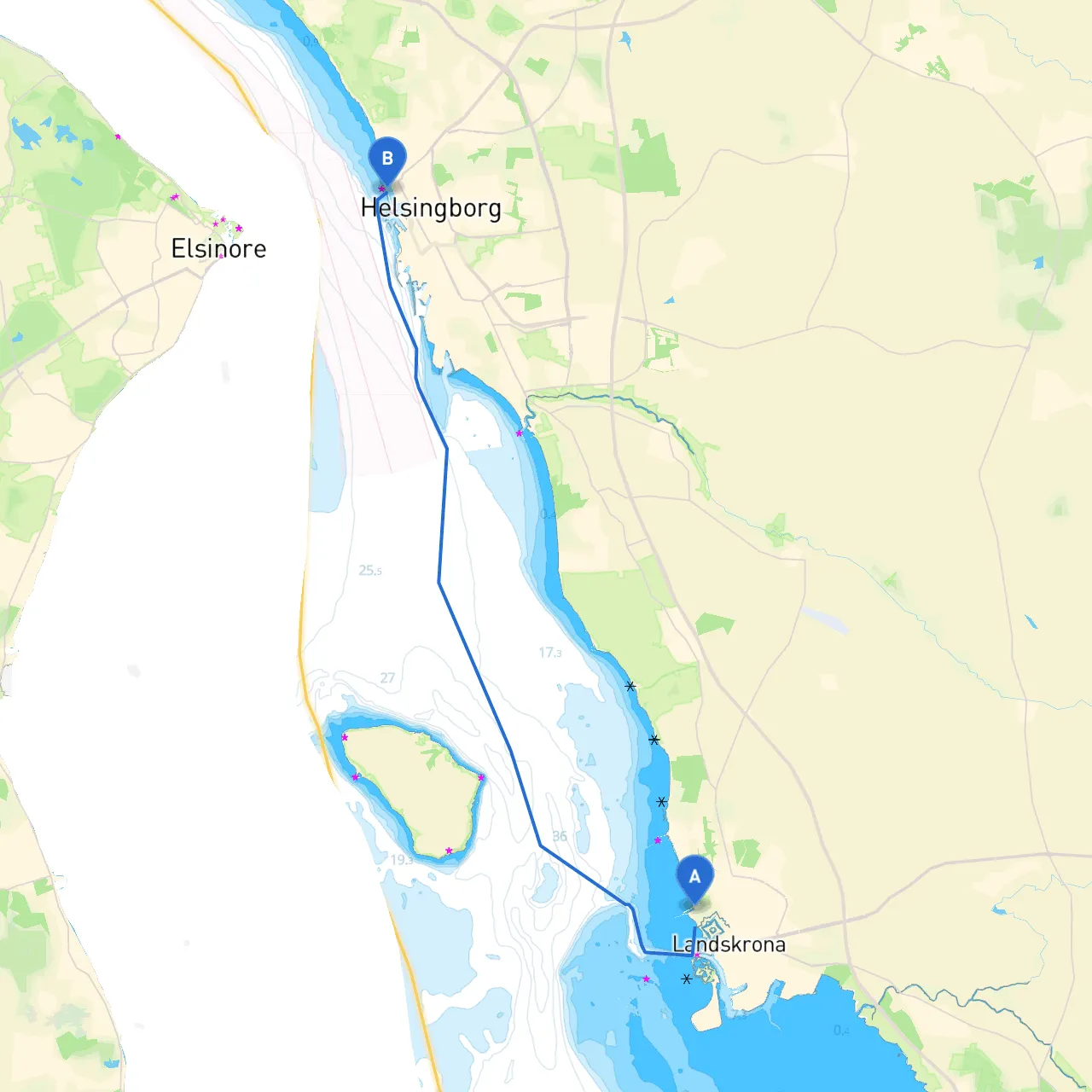 Landskrona to Helsingborg