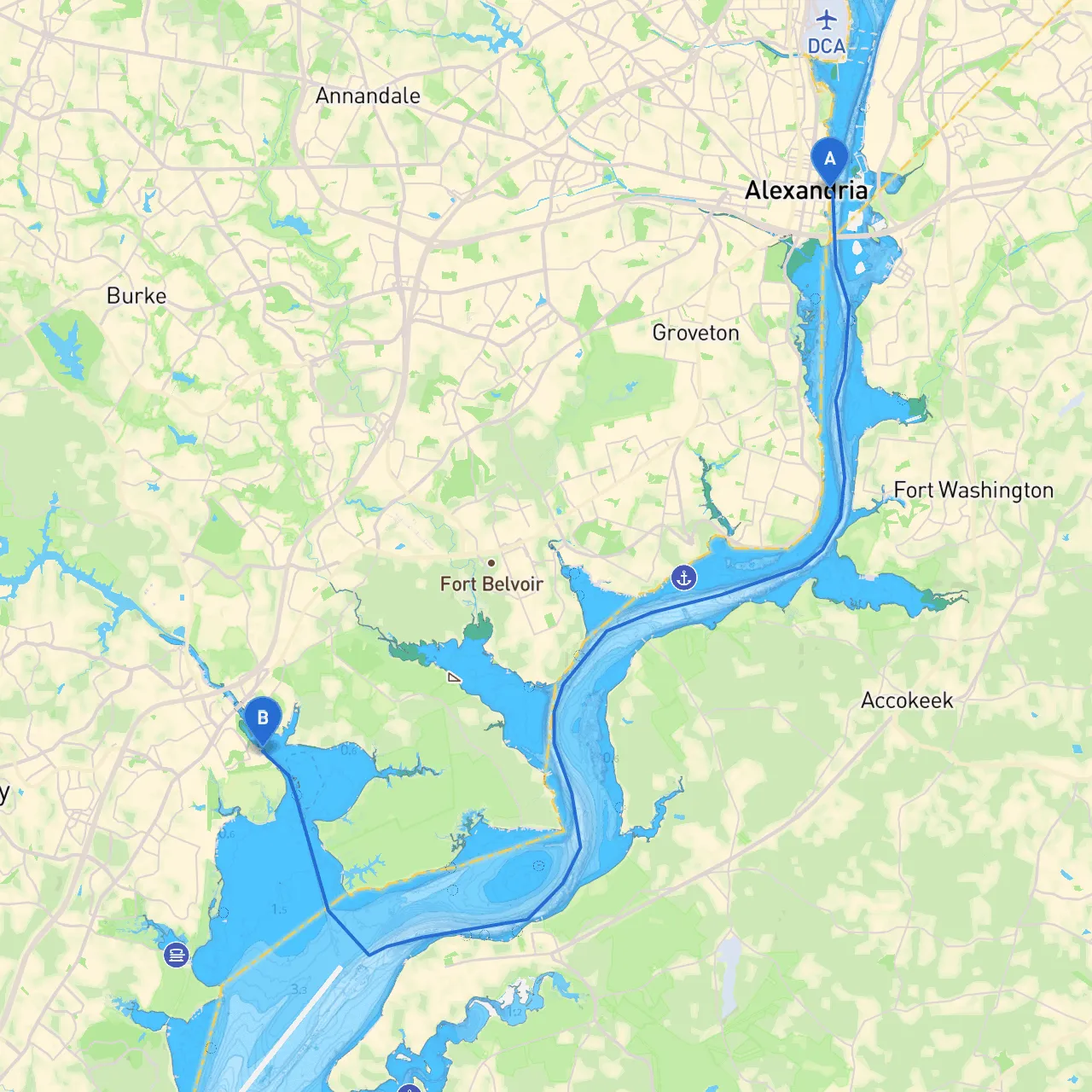 Alexandria to Woodbridge