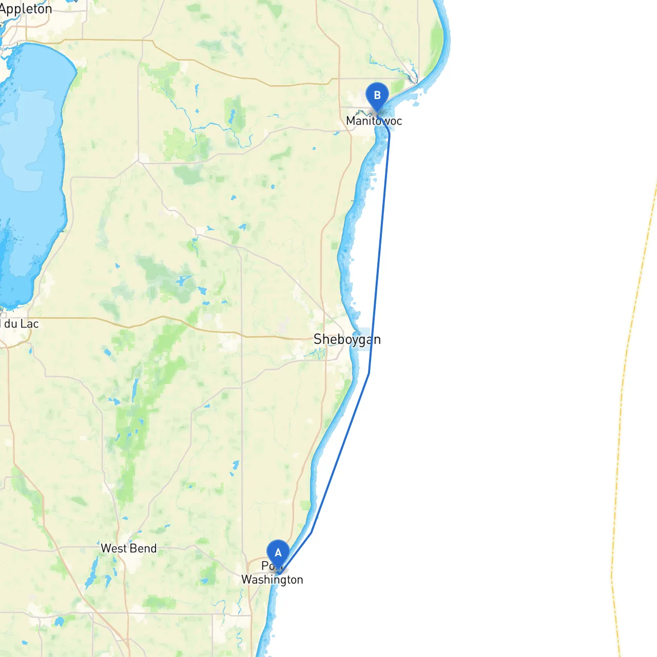 Port Washington to Manitowoc