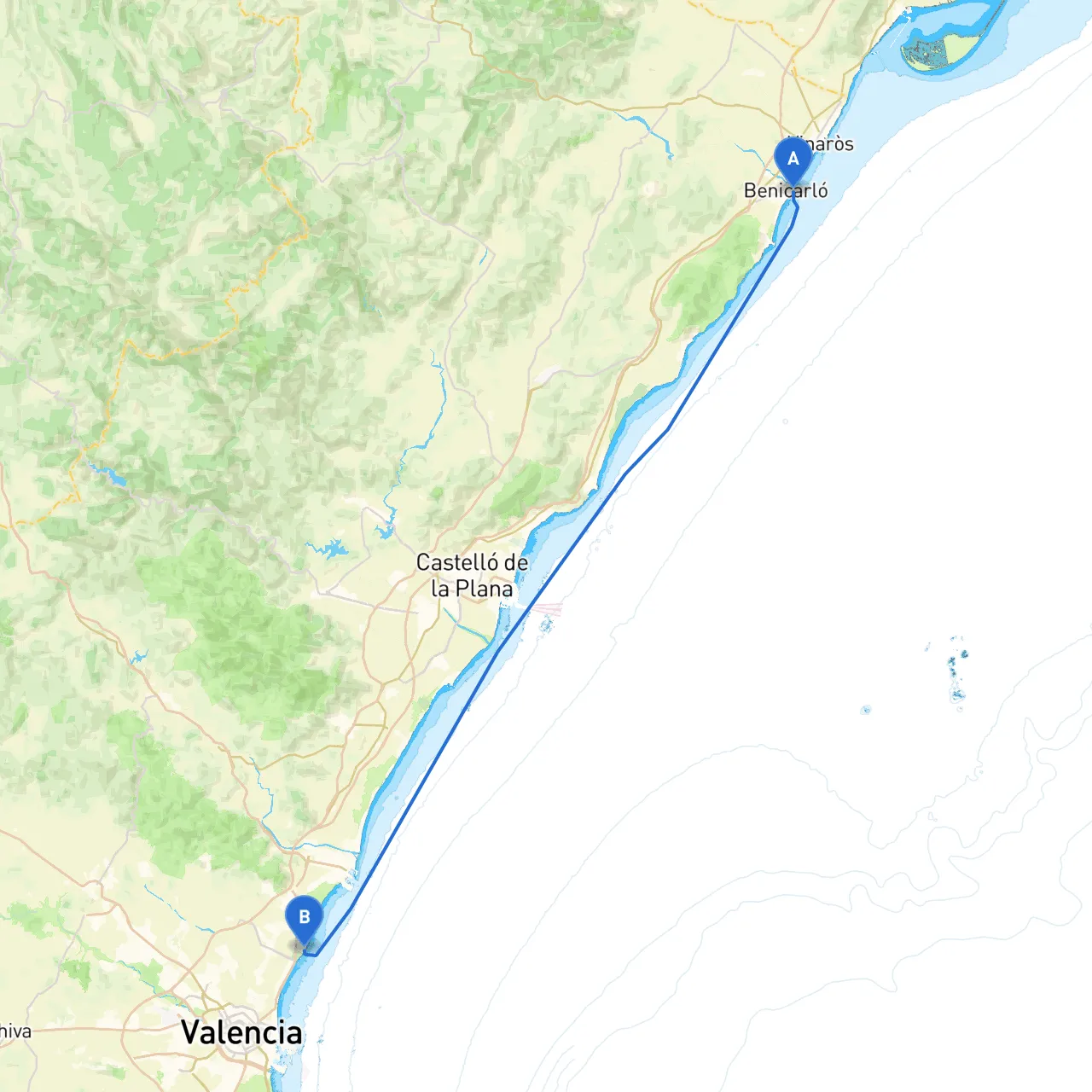 Benicarlo to Valencia