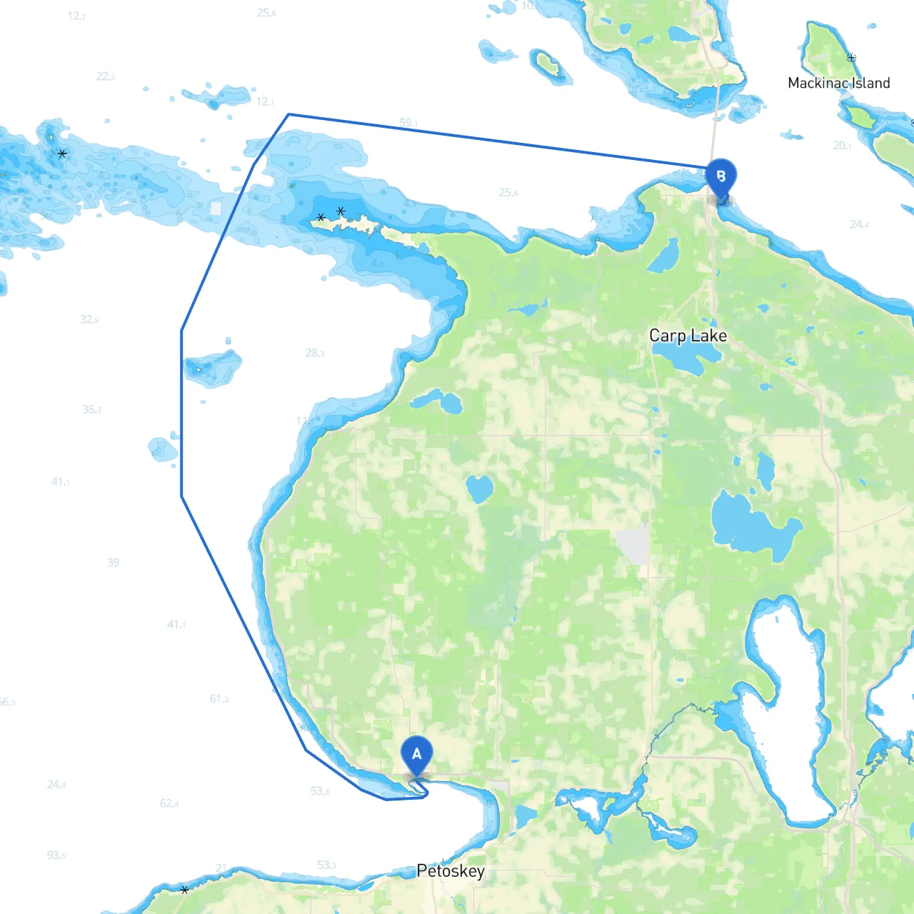 Harbor Springs to Mackinaw City