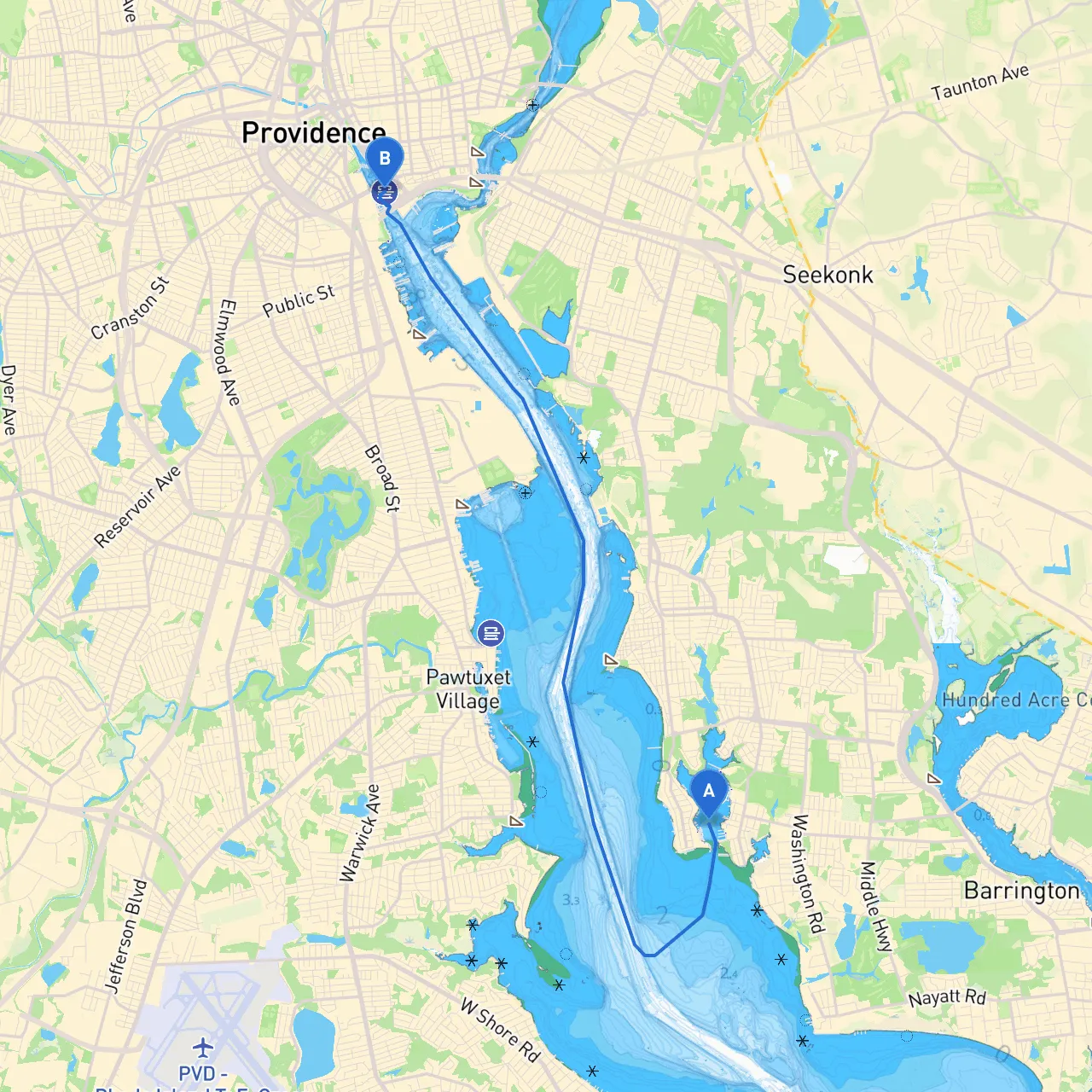 East Providence to Providence