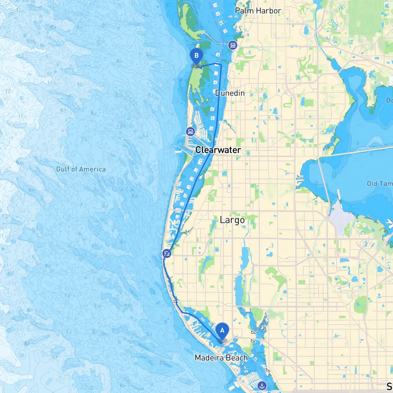 Madeira Beach to Dunedin