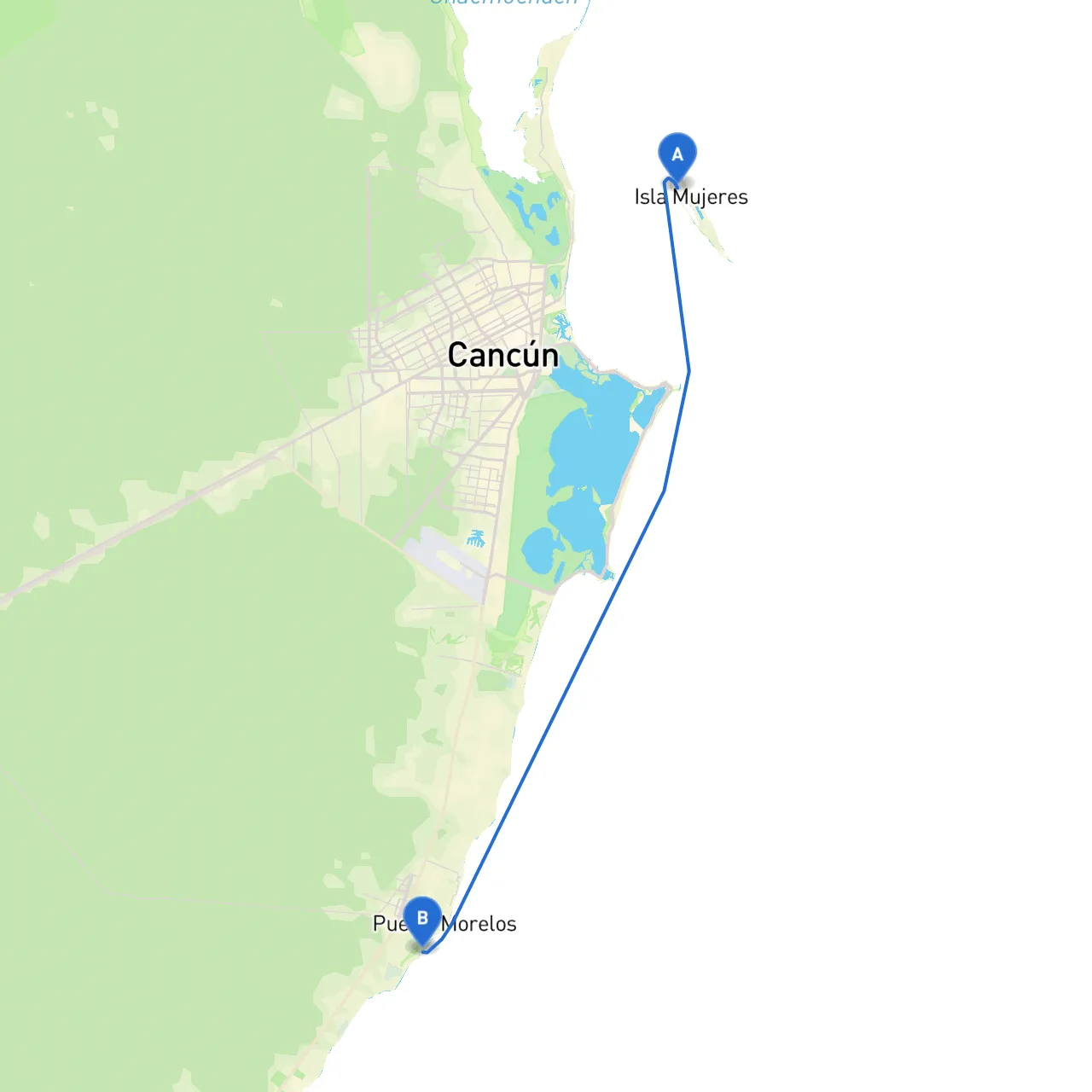 Isla Mujeres to Puerto Morelos