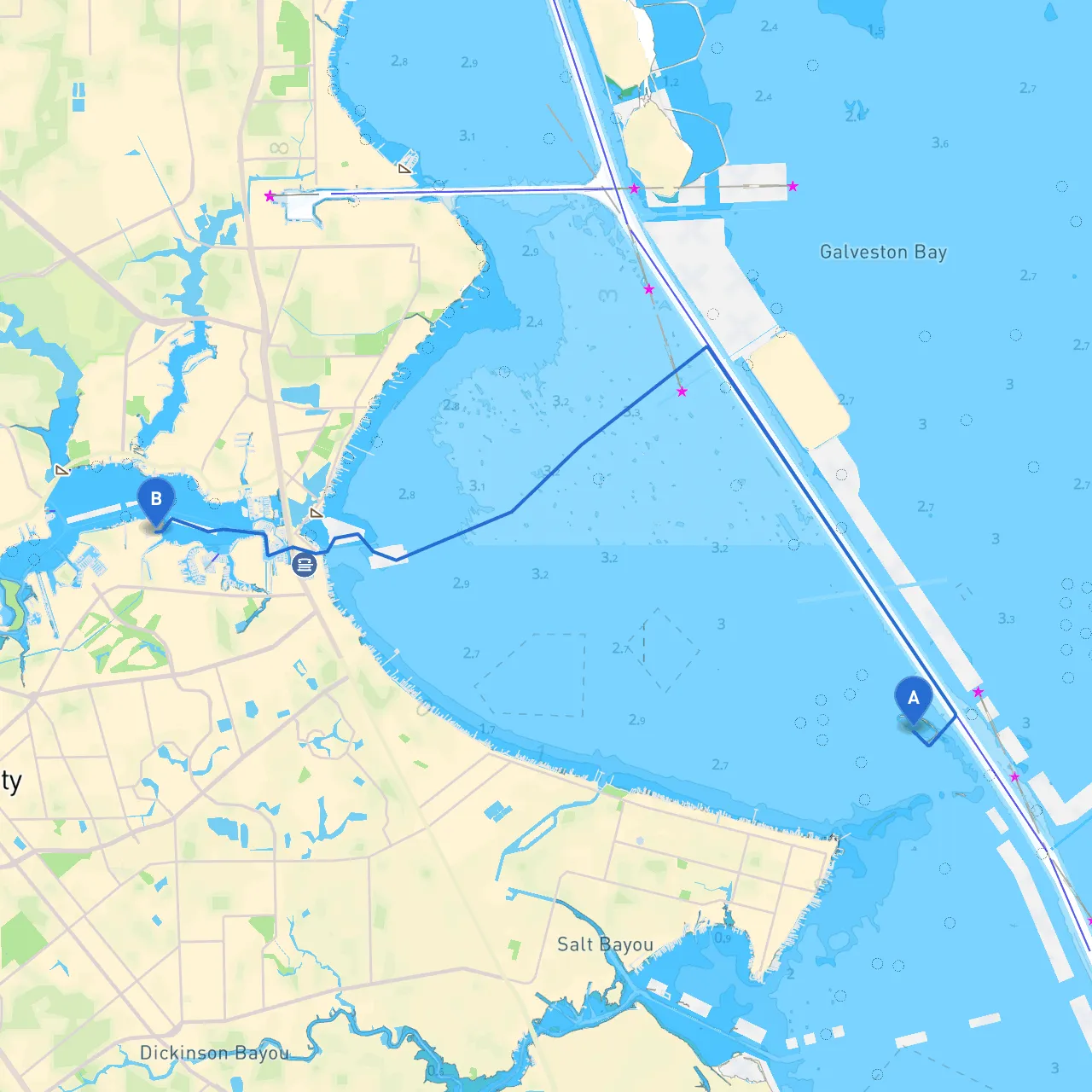 Texas City to Kemah