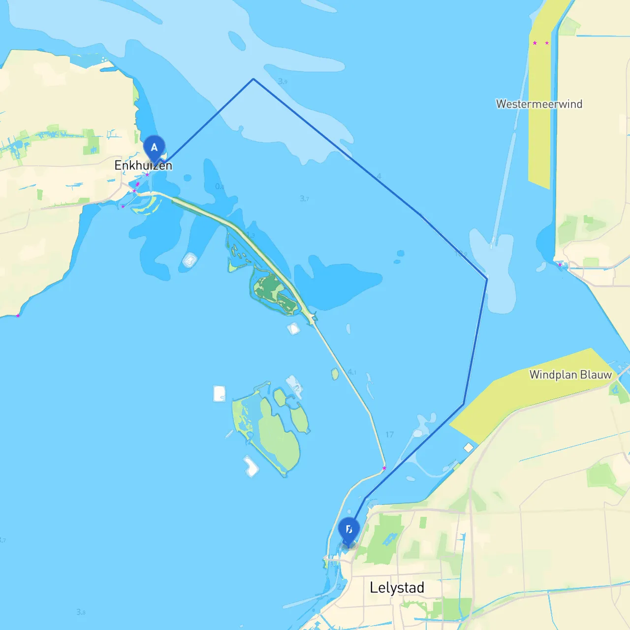 Enkhuizen to Lelystad