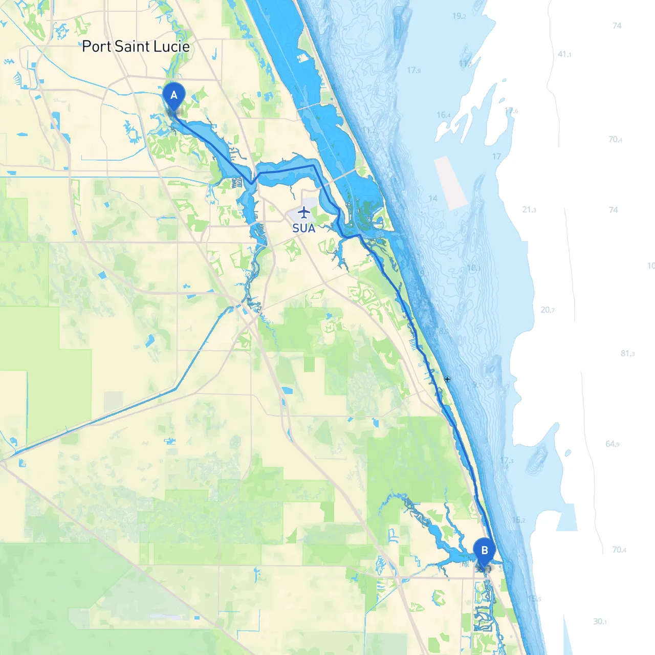 Port Saint Lucie to Jupiter