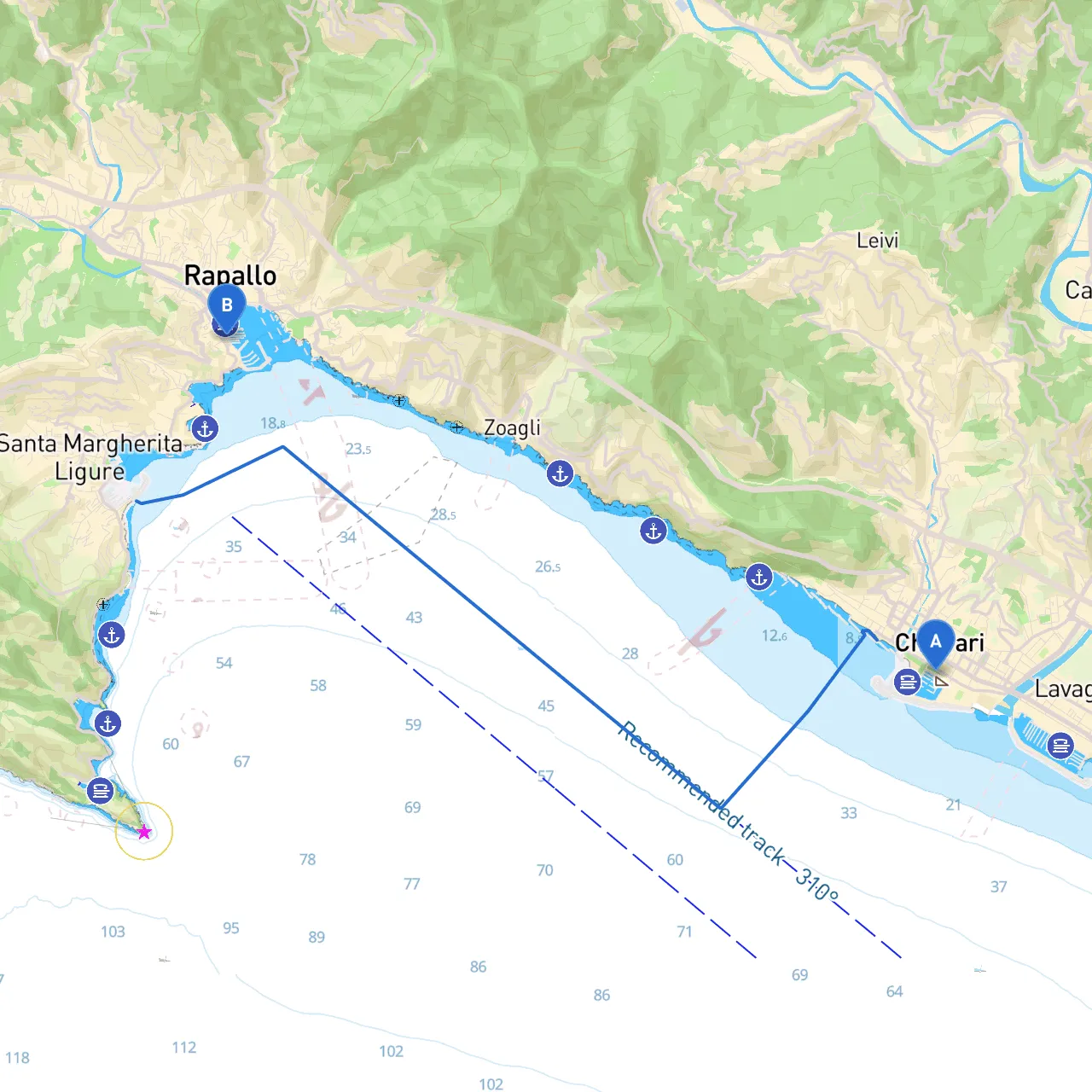 Chiavari to Rapallo