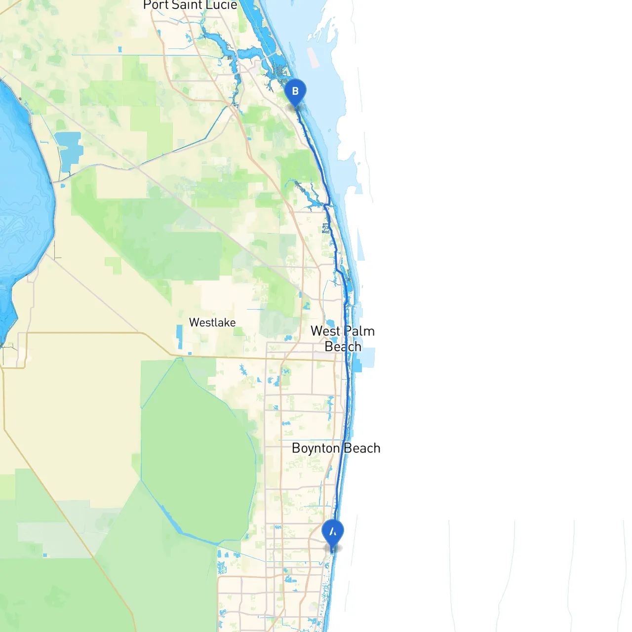 Boca Raton to Hobe Sound