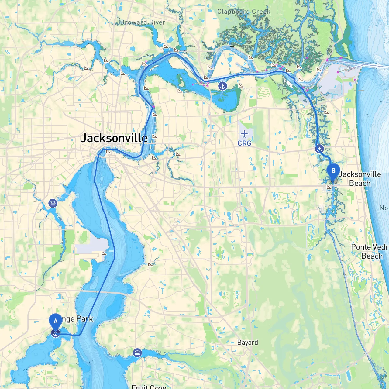 Orange Park to Jacksonville Beach
