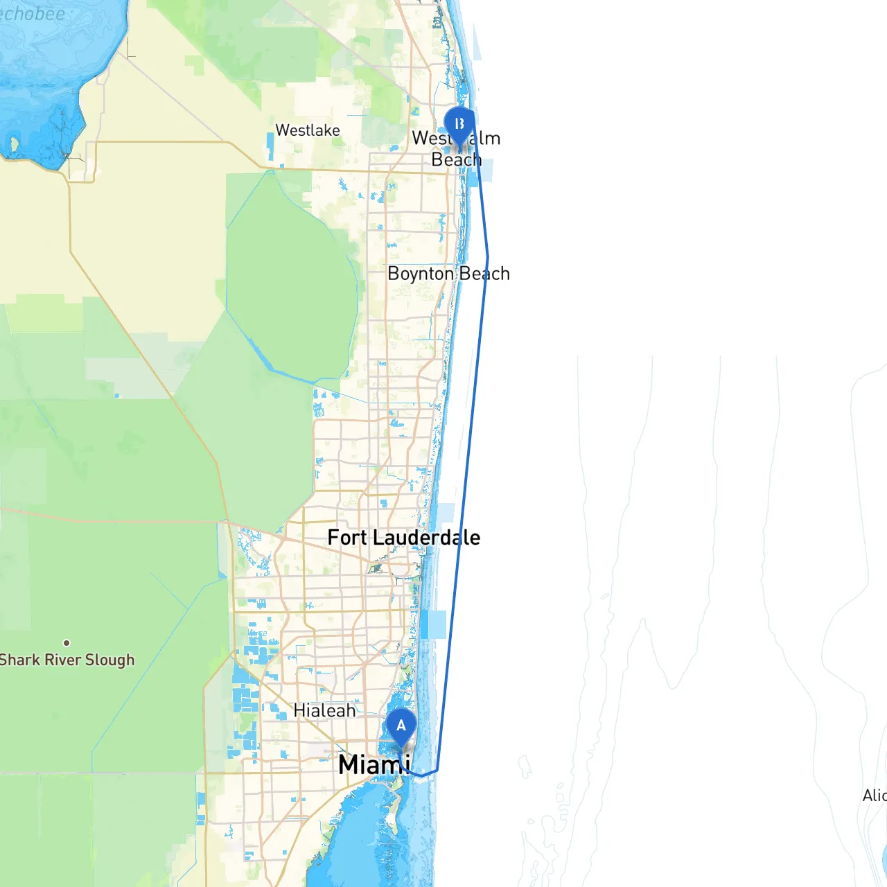 Miami Beach to West Palm Beach