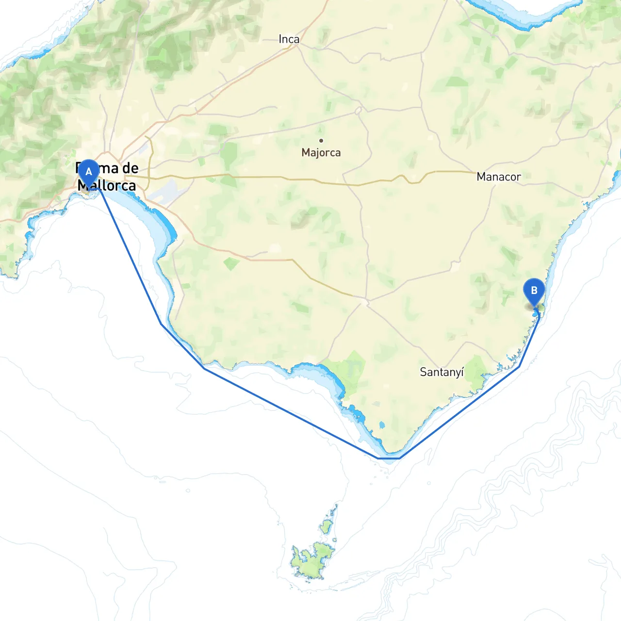 Palma to Portocolom