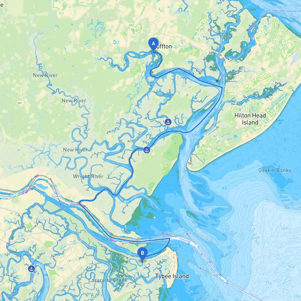 Bluffton to Tybee Island