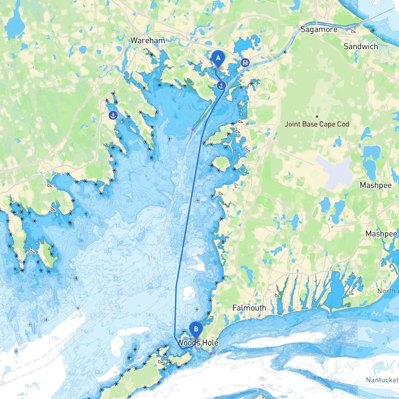 Buzzards Bay to Woods Hole