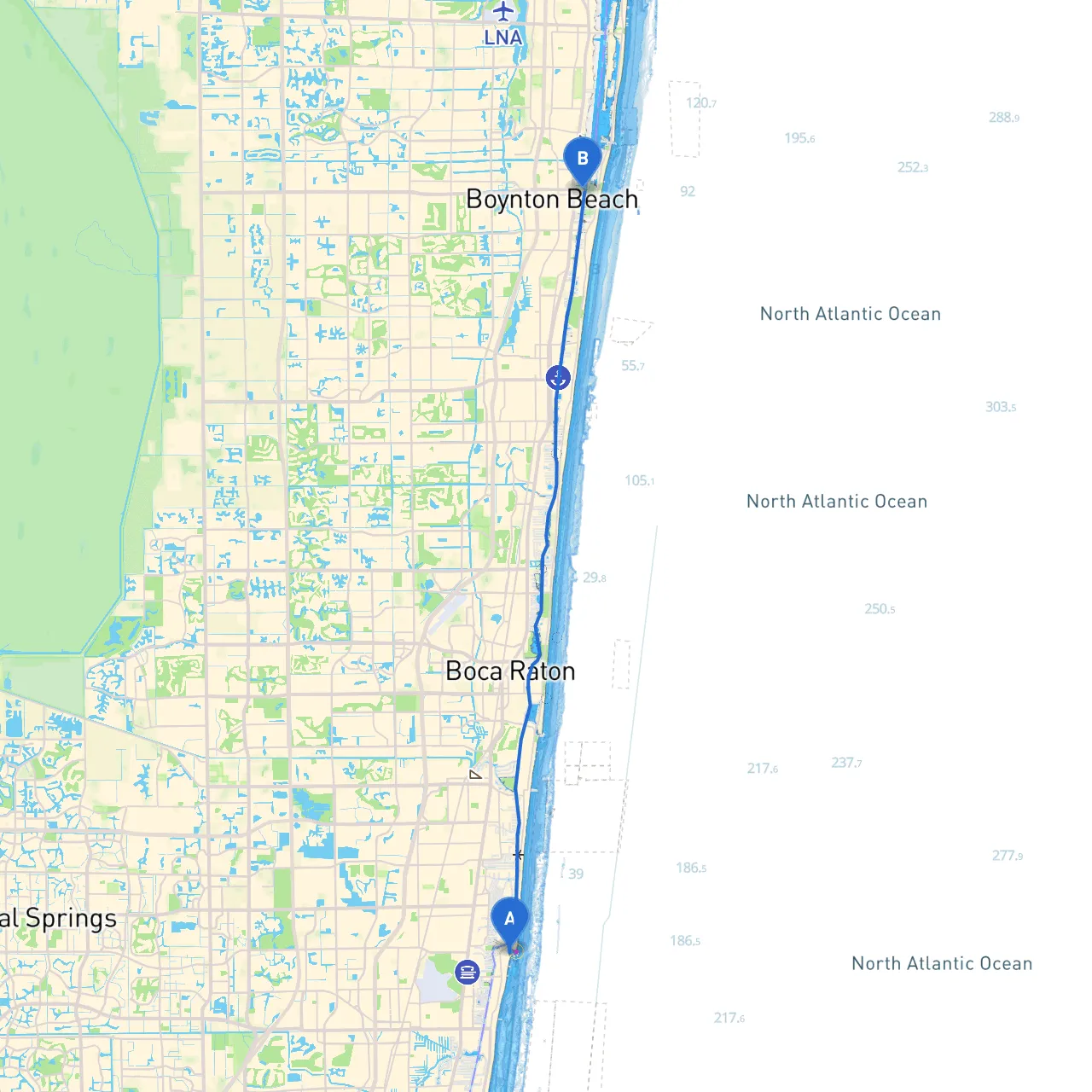Pompano Beach to Boynton Beach