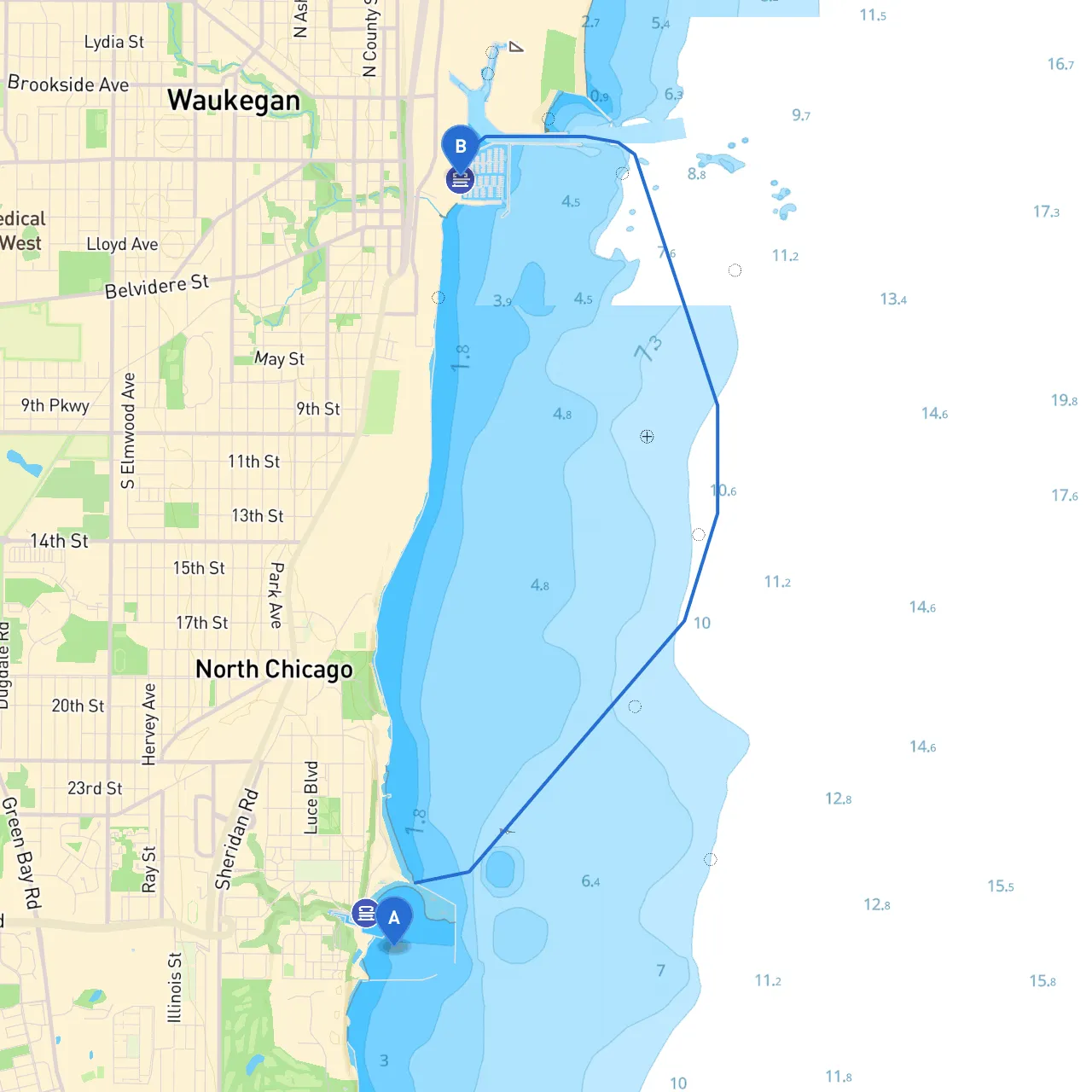 North Chicago to Waukegan