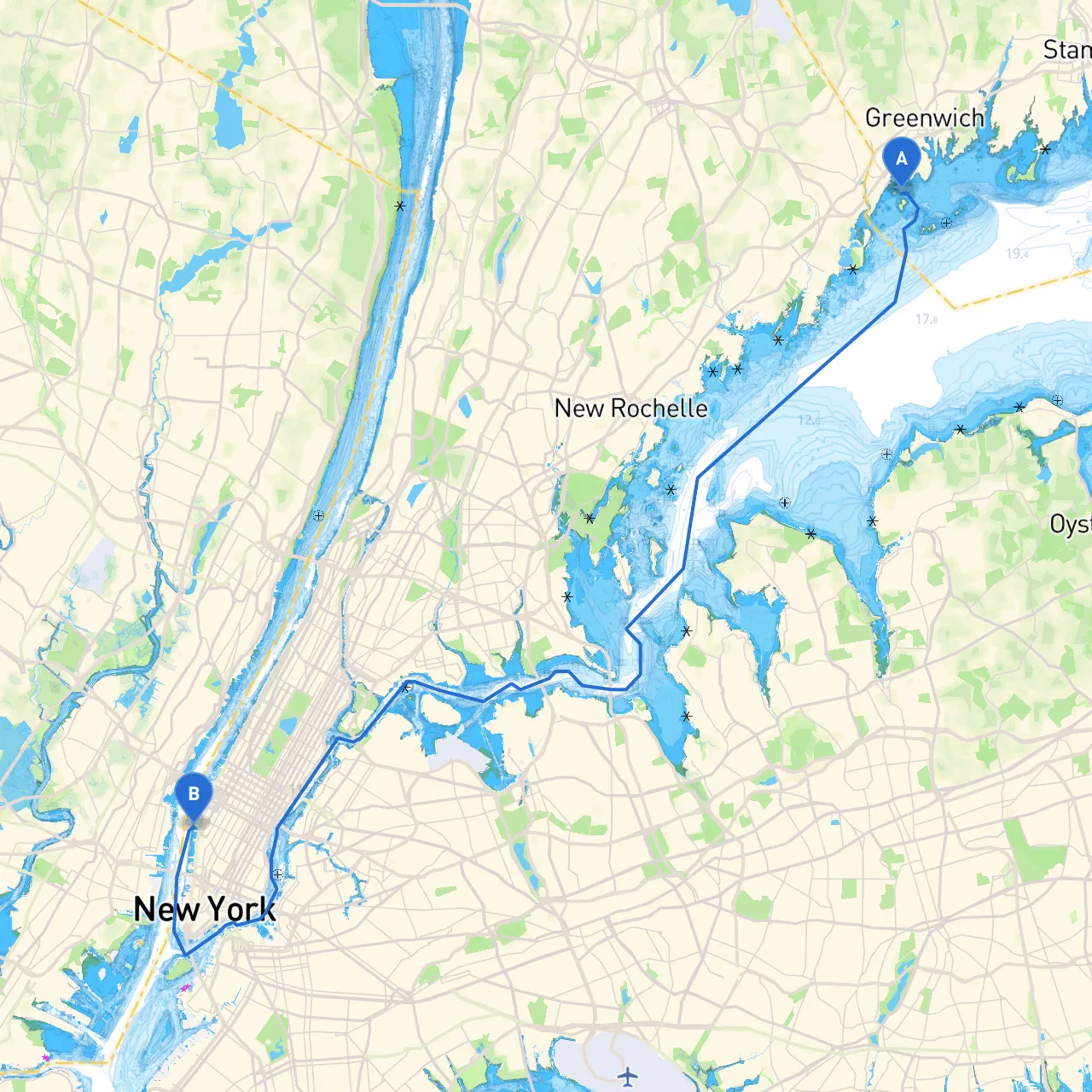 Greenwich to New York