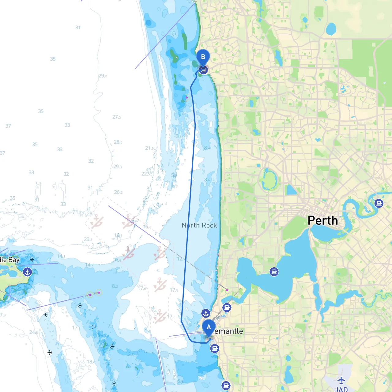 Fremantle to Hillarys