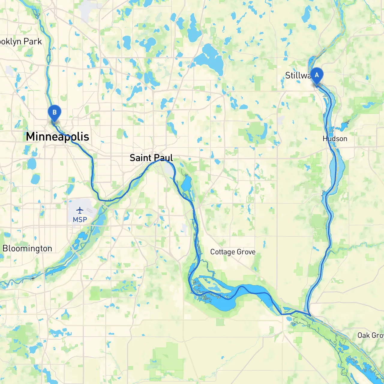 Stillwater to Minneapolis