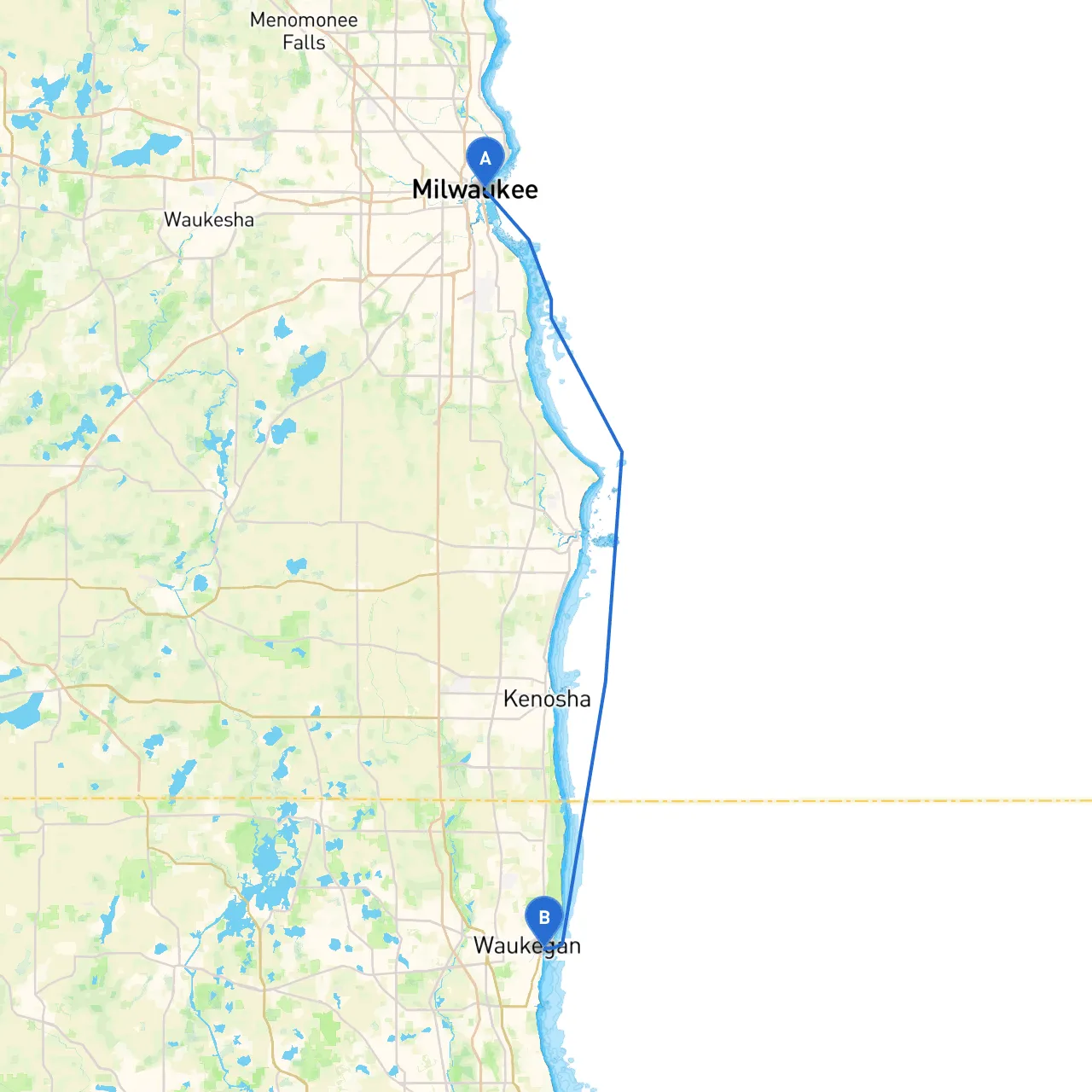 Milwaukee to Waukegan