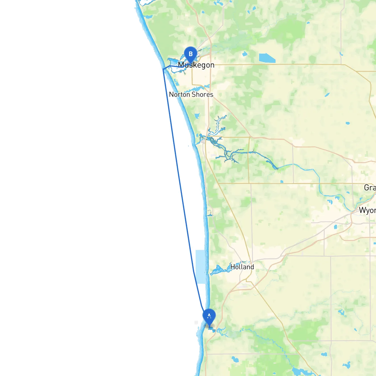Saugatuck to Muskegon