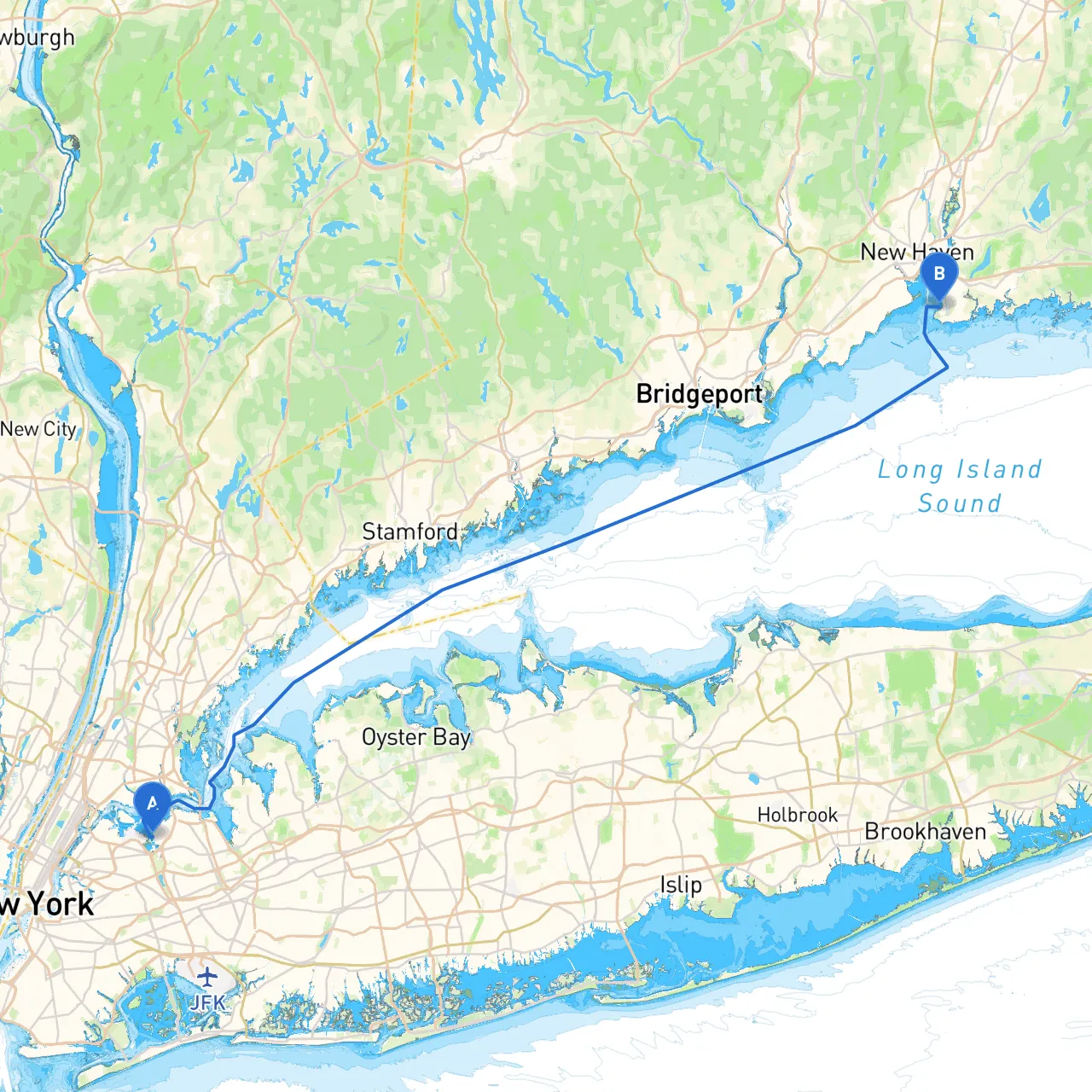 City of New York to New Haven