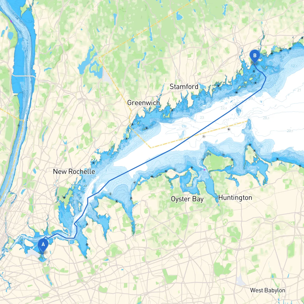 City of New York to East Norwalk