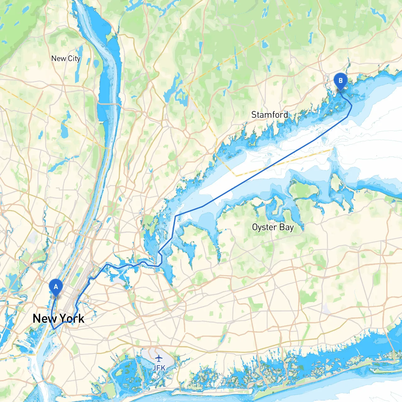 New York to East Norwalk