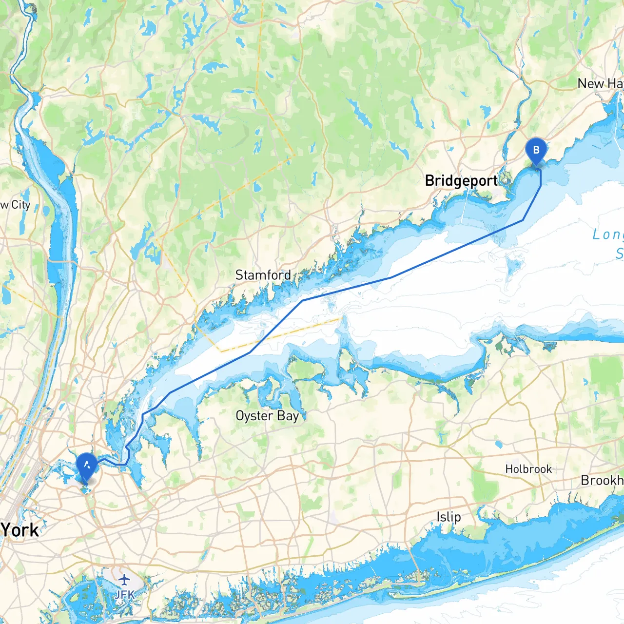City of New York to Milford