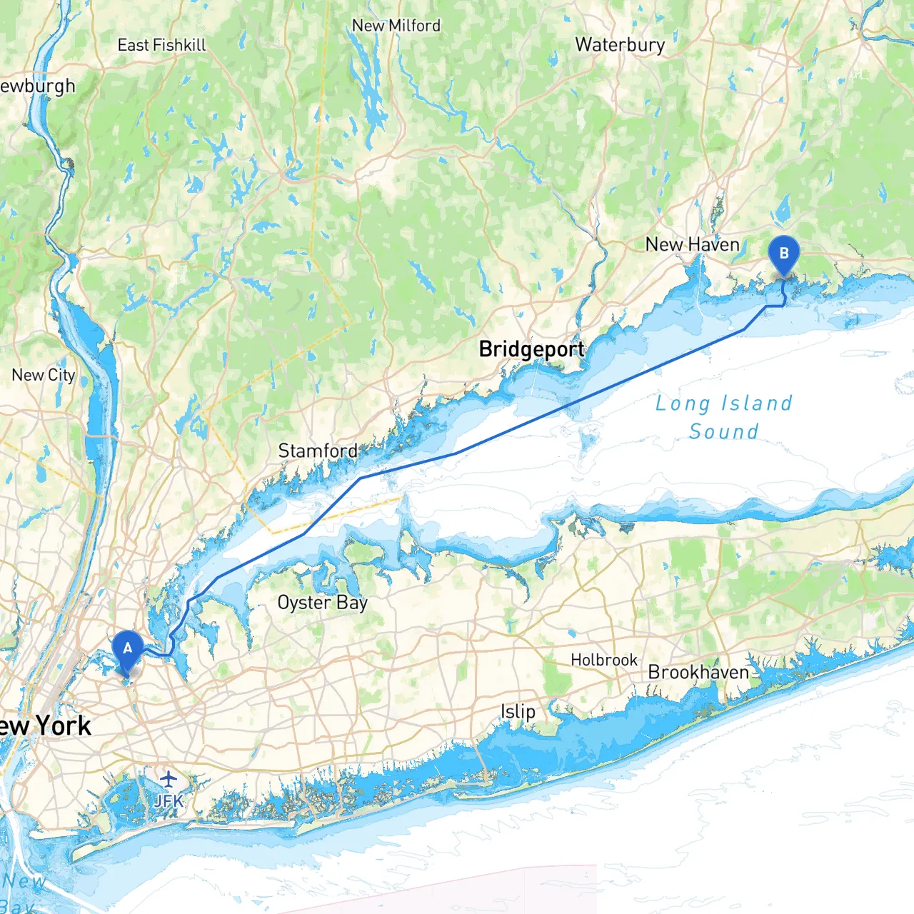 City of New York to Branford